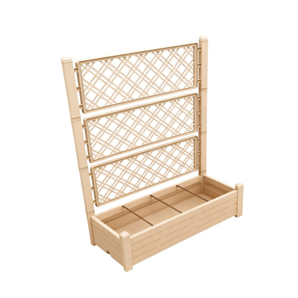 HomeRoots 59" Durable Light Brown Resin Rectangular Planter Box – Elevate Your Garden with Easy Maintenance! 700121