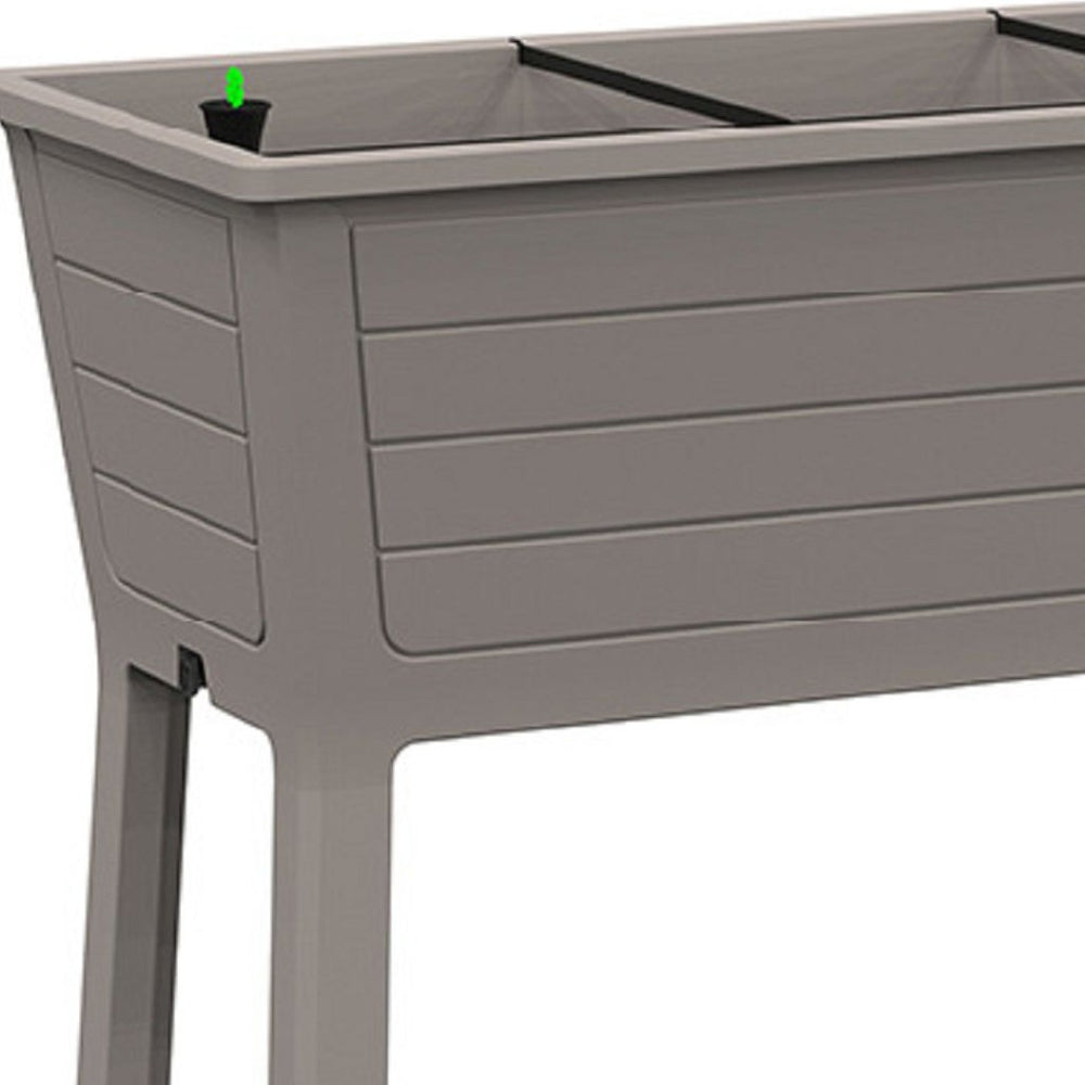 HomeRoots 20" Light Brown Resin Raised Garden Bed – Elevated Planter for Easy Planting & Healthy Growth 700124