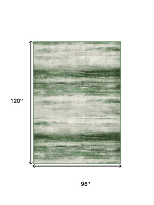 HomeRoots 8' Soft Abstract Green and Ivory Area Rug – Washable, Durable, Non-Slip, Perfect for Busy Homes 8' X 10' 700133