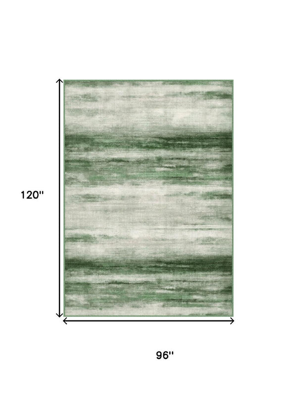 HomeRoots 8' Soft Abstract Green and Ivory Area Rug – Washable, Durable, Non-Slip, Perfect for Busy Homes 8' X 10' 700133