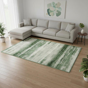 HomeRoots 8' Soft Abstract Green and Ivory Area Rug – Washable, Durable, Non-Slip, Perfect for Busy Homes 8' X 10' 700133