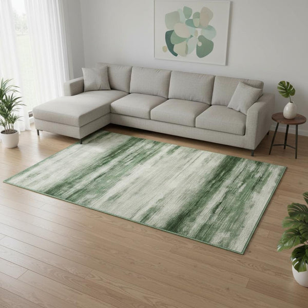 HomeRoots 8' Soft Abstract Green and Ivory Area Rug – Washable, Durable, Non-Slip, Perfect for Busy Homes 8' X 10' 700133