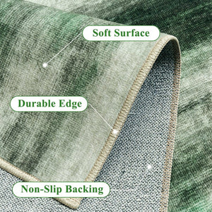 HomeRoots 9' Green and Ivory Abstract Area Rug - Modern, Washable Design for Busy Homes & Stylish Comfort 9' X 12' 700134