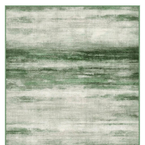 HomeRoots 9' Green and Ivory Abstract Area Rug - Modern, Washable Design for Busy Homes & Stylish Comfort 9' X 12' 700134