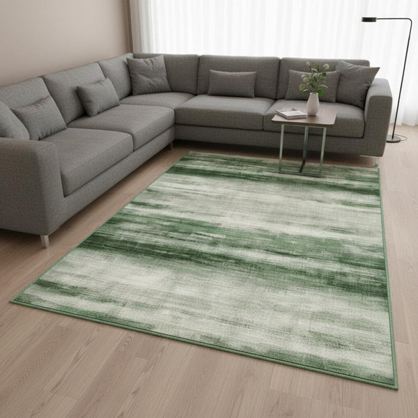HomeRoots 9' Green and Ivory Abstract Area Rug - Modern, Washable Design for Busy Homes & Stylish Comfort 9' X 12' 700134