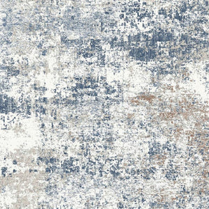 HomeRoots 8' Blue and Ivory Abstract Area Rug - Washable, Stain-Resistant, Non-Slip, Perfect for Busy Homes 8' X 10' 700144
