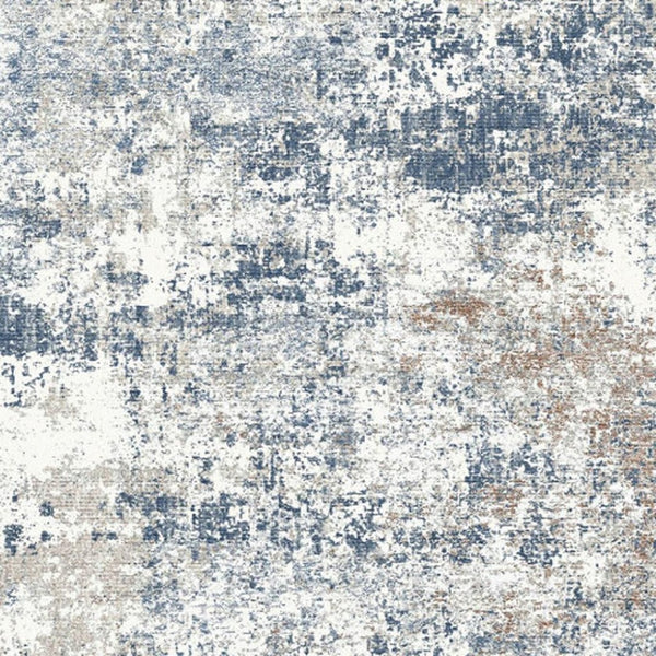 HomeRoots 8' Blue and Ivory Abstract Area Rug - Washable, Stain-Resistant, Non-Slip, Perfect for Busy Homes 8' X 10' 700144