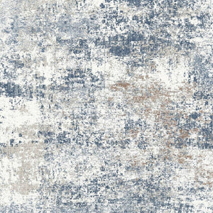 HomeRoots 8' Blue and Ivory Abstract Area Rug - Washable, Stain-Resistant, Non-Slip, Perfect for Busy Homes 8' X 10' 700144
