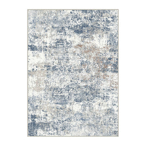 HomeRoots 8' Blue and Ivory Abstract Area Rug - Washable, Stain-Resistant, Non-Slip, Perfect for Busy Homes 8' X 10' 700144