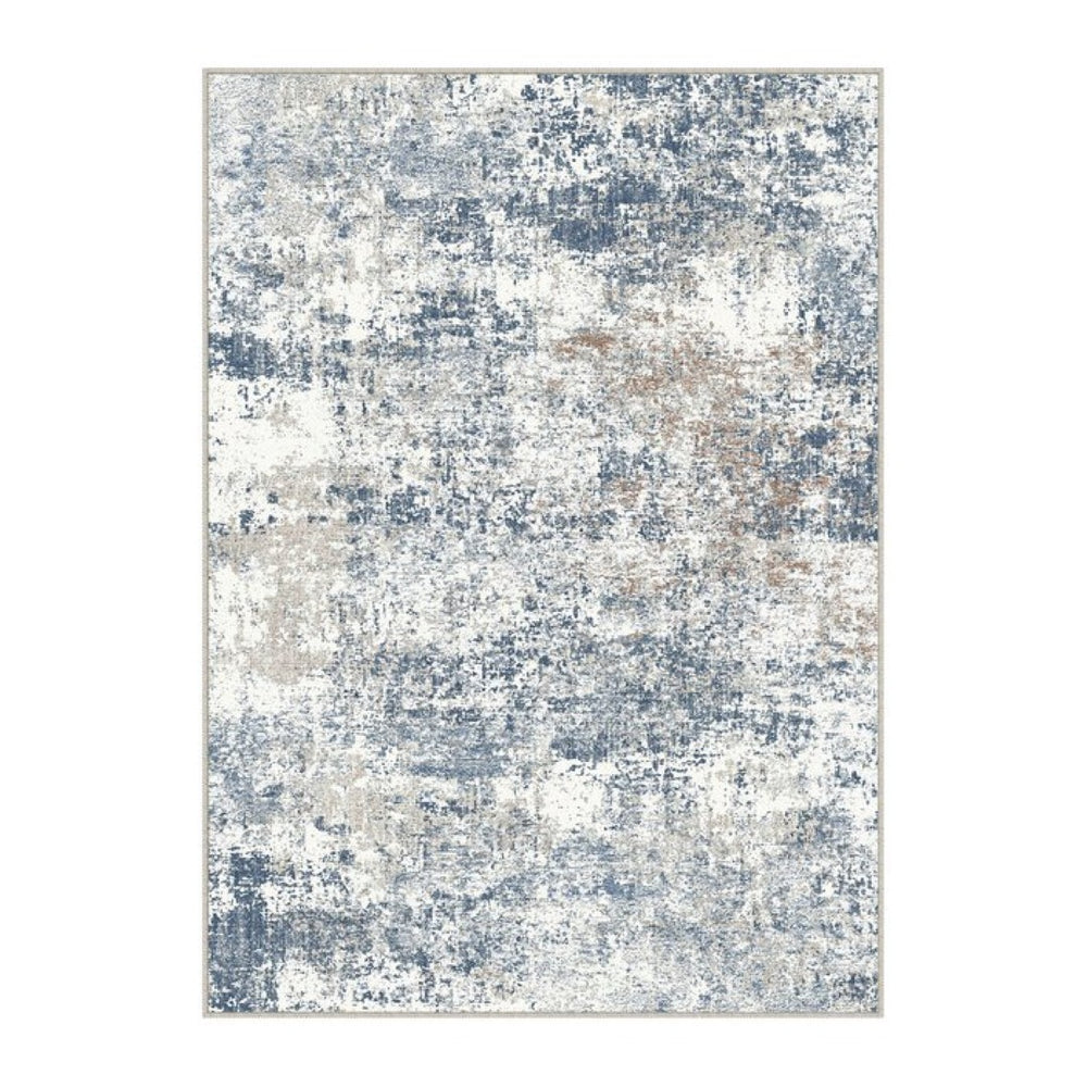 HomeRoots 9' Blue and Ivory Abstract Washable Area Rug – Stylish, Durable, Non-Slip for High-Traffic Homes 9' X 12' 700145