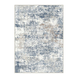 HomeRoots 9' Blue and Ivory Abstract Washable Area Rug – Stylish, Durable, Non-Slip for High-Traffic Homes 9' X 12' 700145