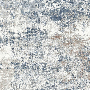 HomeRoots 9' Blue and Ivory Abstract Washable Area Rug – Stylish, Durable, Non-Slip for High-Traffic Homes 9' X 12' 700145
