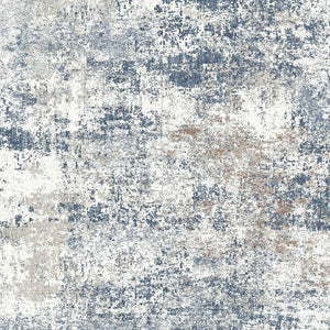 HomeRoots 9' Blue and Ivory Abstract Washable Area Rug – Stylish, Durable, Non-Slip for High-Traffic Homes 9' X 12' 700145