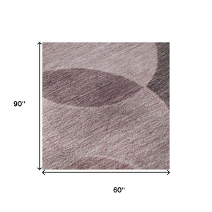 HomeRoots 5' X 8' Blush & Pink Geometric Area Rug - Washable, UV-Protected, Stylish & Family-Friendly Design 700153