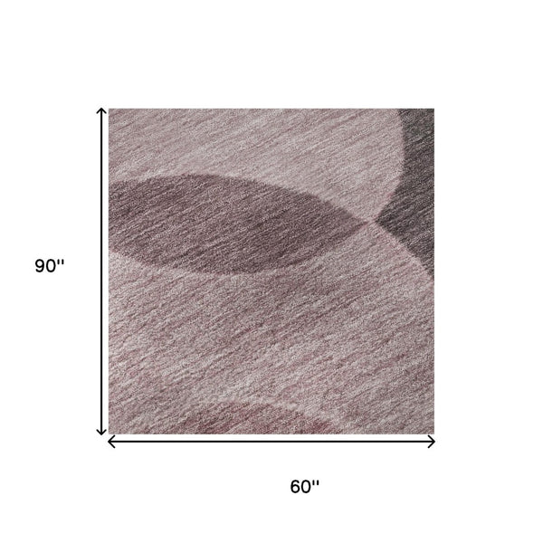 HomeRoots 5' X 8' Blush & Pink Geometric Area Rug - Washable, UV-Protected, Stylish & Family-Friendly Design 700153