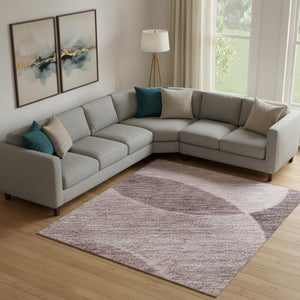 HomeRoots 9' X 12' Blush Pink Geometric Washable Area Rug - Stylish, Durable, UV-Protected for Any Room 700156