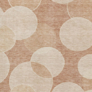 HomeRoots 8' X 10' Coral & Peach Geometric Area Rug - Washable, UV Protected, Durable for Busy Homes & Style 700161