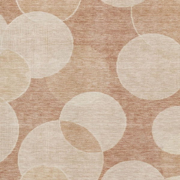 HomeRoots 8' X 10' Coral & Peach Geometric Area Rug - Washable, UV Protected, Durable for Busy Homes & Style 700161