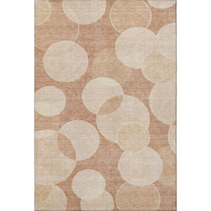 HomeRoots 10' X 14' Coral and Peach Geometric Area Rug - Durable, Washable, UV-Protected for Family Spaces 700163