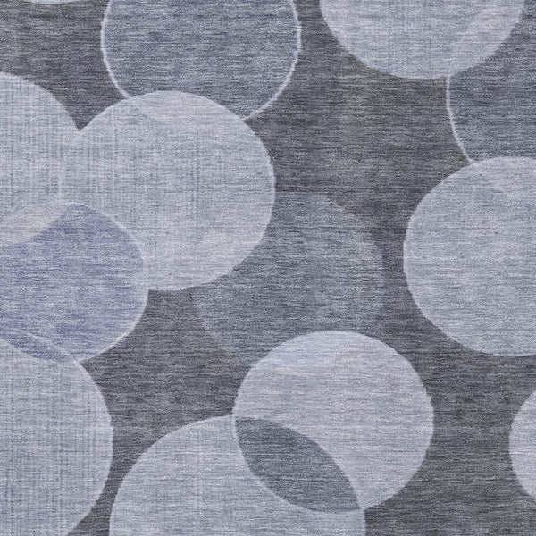 HomeRoots 5' X 8' Denim Blue & Sky Blue Geometric Washable Rug with UV Protection - Ideal for Family Spaces! 700165