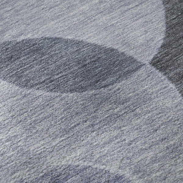 HomeRoots 8' Stylish Denim Blue Geometric Round Rug - Washable, UV Protected, Perfect for Busy Homes & Spaces 700166