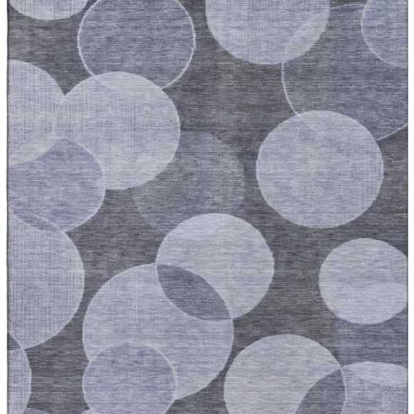 HomeRoots 8' X 10' Denim Blue Geometric Area Rug – Washable, Durable, UV Protected, Perfect for Modern Spaces! 700167