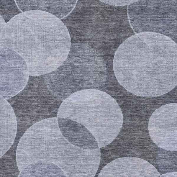 HomeRoots 9' Denim Blue & Sky Blue Geometric Area Rug – Washable, UV-Protected, Durable for Homes with Kids & Pets 700168