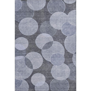 HomeRoots 9' Denim Blue & Sky Blue Geometric Area Rug – Washable, UV-Protected, Durable for Homes with Kids & Pets 700168