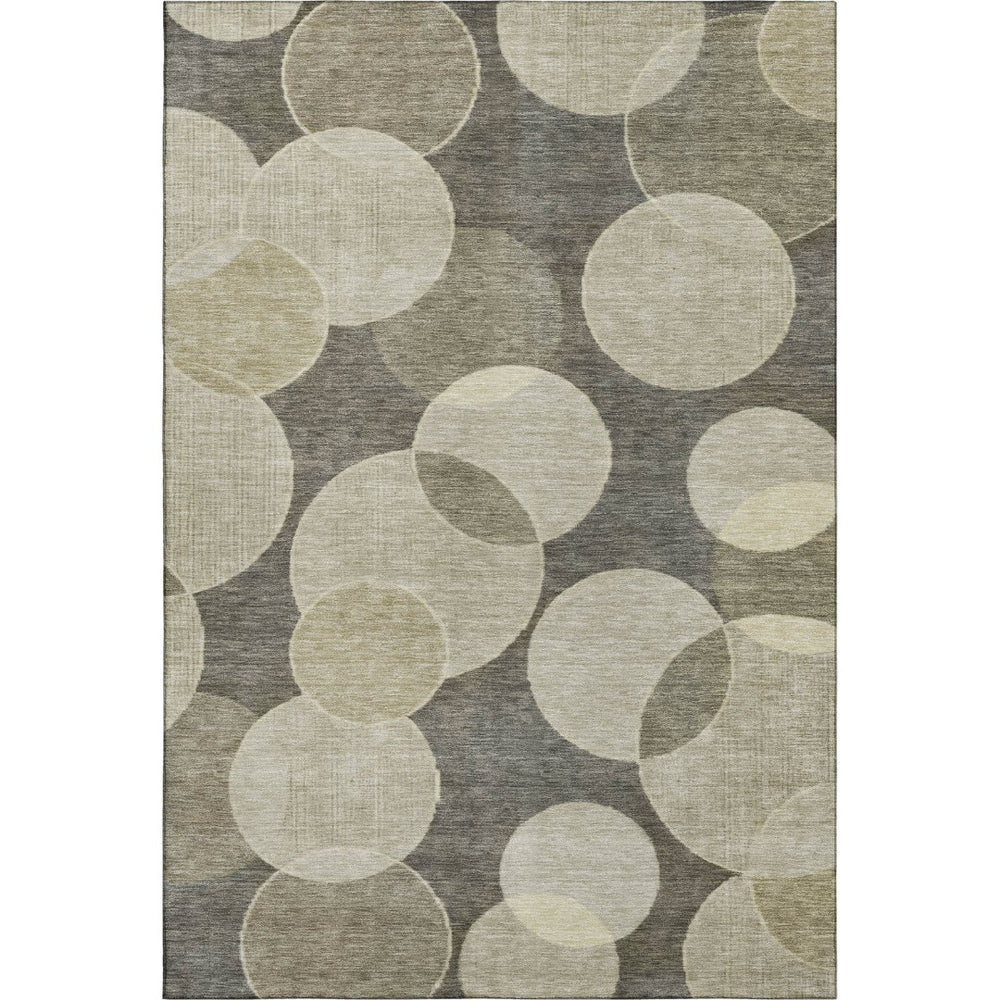 HomeRoots 9' X 12' Taupe & Beige Geometric Washable Area Rug with UV Protection for Stylish Everyday Living 700186