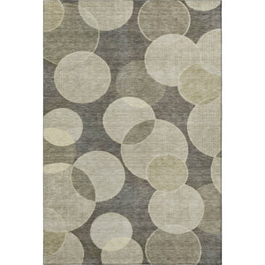 HomeRoots 9' X 12' Taupe & Beige Geometric Washable Area Rug with UV Protection for Stylish Everyday Living 700186