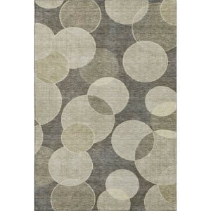 HomeRoots 10' X 14' Taupe & Beige Geometric Washable Area Rug with UV Protection for Busy Family Homes 700187