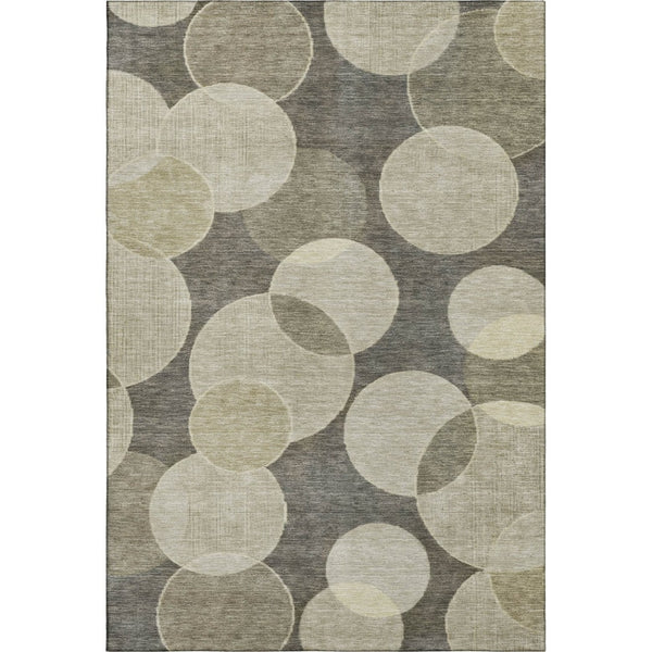 HomeRoots 10' X 14' Taupe & Beige Geometric Washable Area Rug with UV Protection for Busy Family Homes 700187