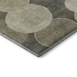 HomeRoots 10' X 14' Taupe & Beige Geometric Washable Area Rug with UV Protection for Busy Family Homes 700187