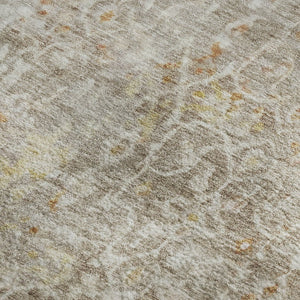 HomeRoots 5' X 8' Brown Gold And Orange Oriental Area Rug - Washable, UV-Protected, Stain-Resistant, Non-Slip 700189