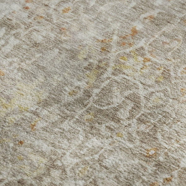HomeRoots 5' X 8' Brown Gold And Orange Oriental Area Rug - Washable, UV-Protected, Stain-Resistant, Non-Slip 700189