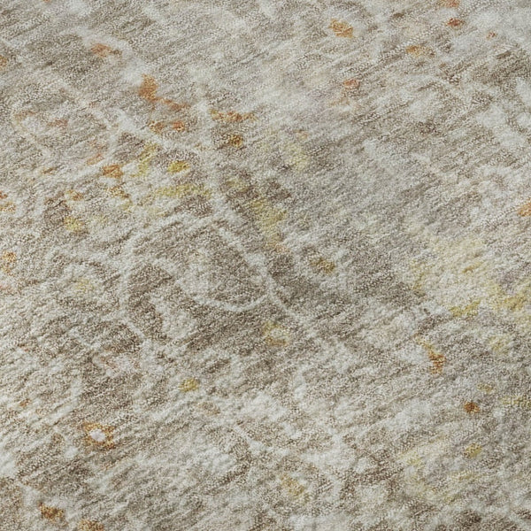 HomeRoots 9' X 12' Brown Gold Orange Oriental Area Rug – Washable, UV Protected, Stylish for Any Room 700192
