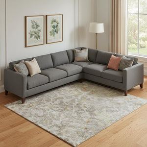 HomeRoots 10' X 14' Washable Oriental Area Rug in Rich Brown, Gold & Orange - UV Resistant, Stain Resistant! 700193