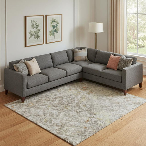 HomeRoots 10' X 14' Washable Oriental Area Rug in Rich Brown, Gold & Orange - UV Resistant, Stain Resistant! 700193
