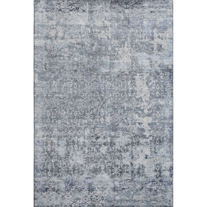 HomeRoots 5' X 8' Denim Blue & Ivory Oriental Area Rug – Washable, UV Protected, Stain-Resistant, Durable Design 700195