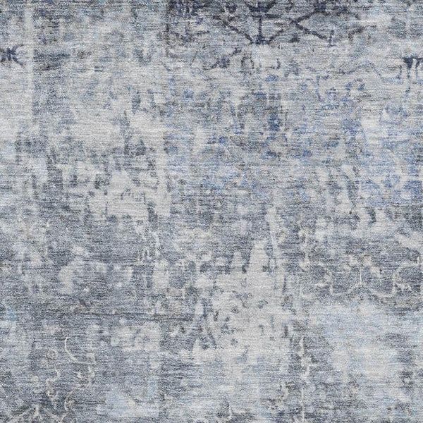 HomeRoots 5' X 8' Denim Blue & Ivory Oriental Area Rug – Washable, UV Protected, Stain-Resistant, Durable Design 700195