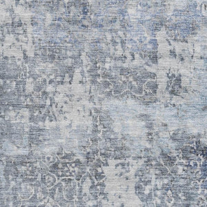 HomeRoots 8' X 10' Denim Blue & Ivory Oriental Washable Area Rug - Stylish, Stain-Resistant & UV Protected! 700197
