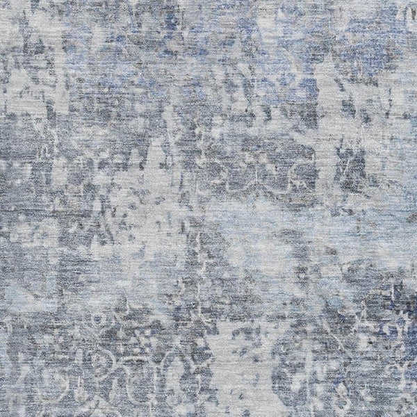 HomeRoots 8' X 10' Denim Blue & Ivory Oriental Washable Area Rug - Stylish, Stain-Resistant & UV Protected! 700197