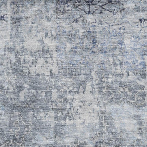 HomeRoots 9' X 12' Denim Blue & Ivory Oriental Area Rug - Washable, Stain-Resistant, UV Protected for Homes 700198