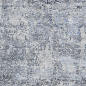HomeRoots 10' Denim Blue & Ivory Oriental Area Rug - Washable, UV Protected, Pet-Friendly for High Traffic Spaces 700199