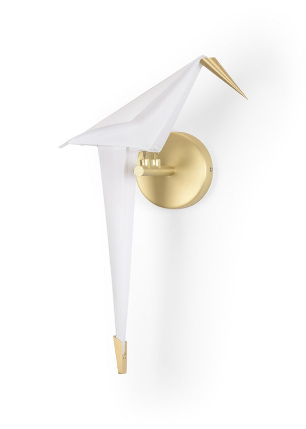 Chelsea House Origami Antique Brass Bird Sconce Left-Facing Led Wall Light, Sculptural Folded-Paper Accent 70020