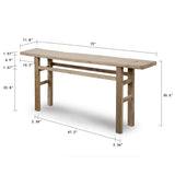 Vintage Console Table Weathered Natural 72X12X30H