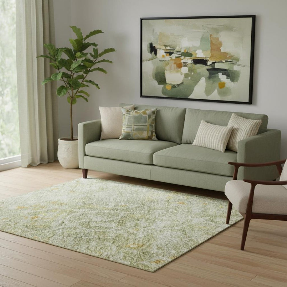 HomeRoots 5' X 8' Sage Gold Copper Area Rug - Washable, UV Protected, Durable & Stylish for Any Home Decor 700201