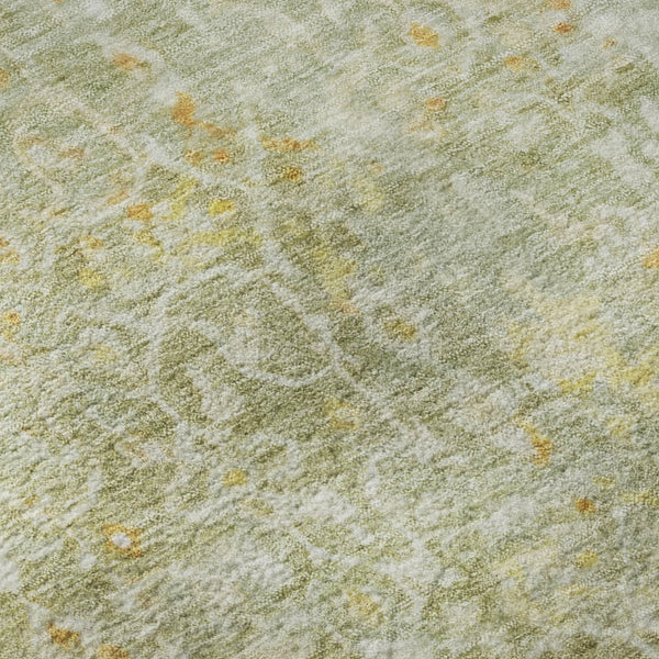 HomeRoots 8' Sage Gold And Copper Round Rug - Durable Oriental Design with Stain Resistance & UV Protection 700202