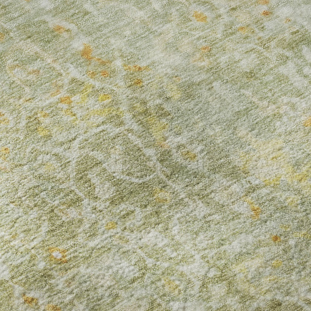 HomeRoots 8' X 10' Sage Gold & Copper Oriental Area Rug - Durable, Washable, UV-Protected for Family Homes 700203