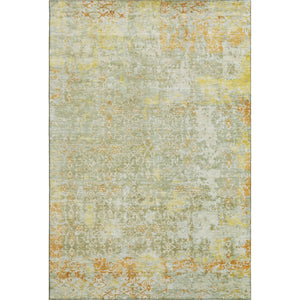 HomeRoots 9' X 12' Stylish Sage Gold Copper Oriental Rug – Washable, UV Protected, Kid & Pet Friendly Design 700204